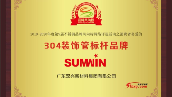 泰裕達、雙興持續(xù)榮獲中國不銹鋼品牌風向標榮譽